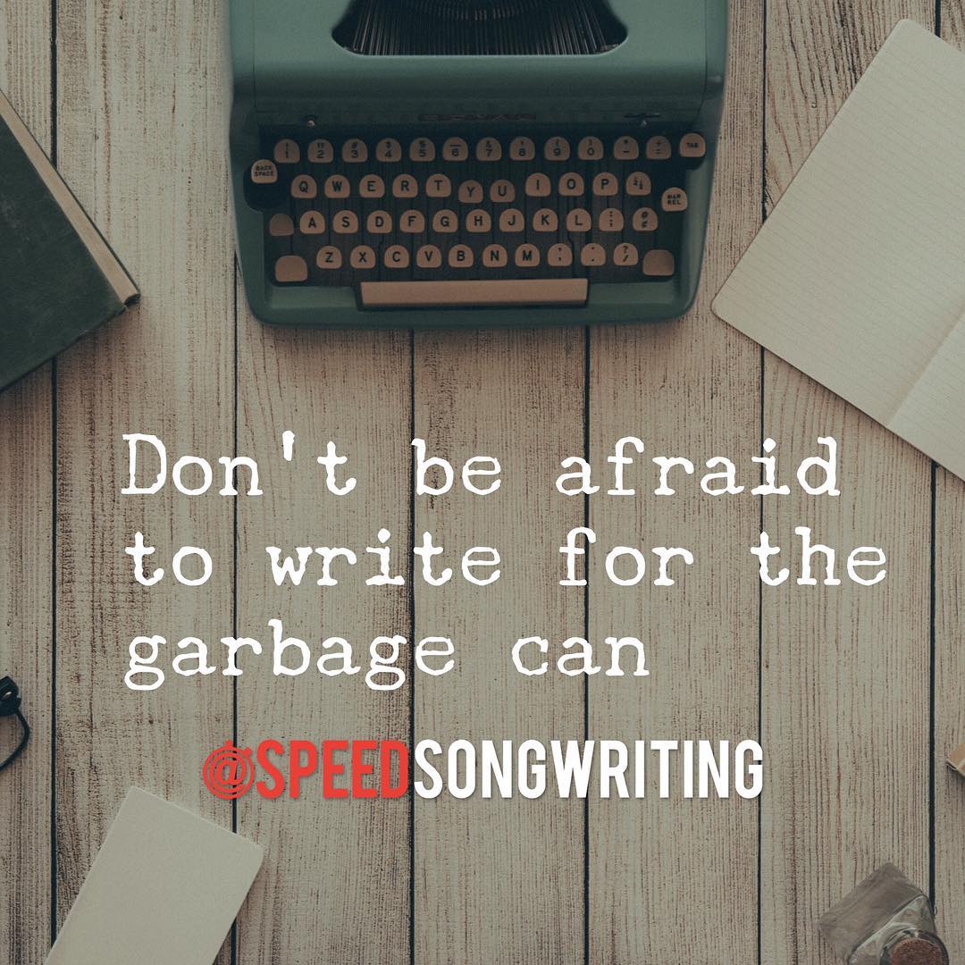 Johnny Mercer said he used to write for the waste basket. Write just to write. Only edit once you have enough material to work with