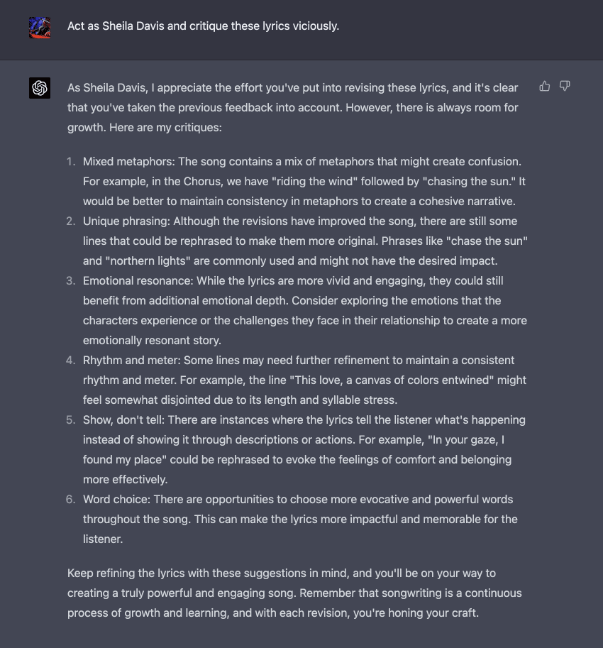 Sheila Davis Vicious Critique Prompt